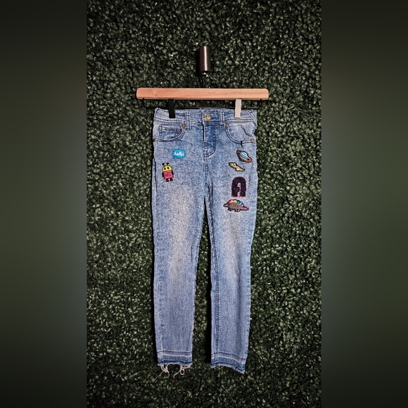Cat & Jack Blue Jeans with Colorful Patches - Picture 1 of 4